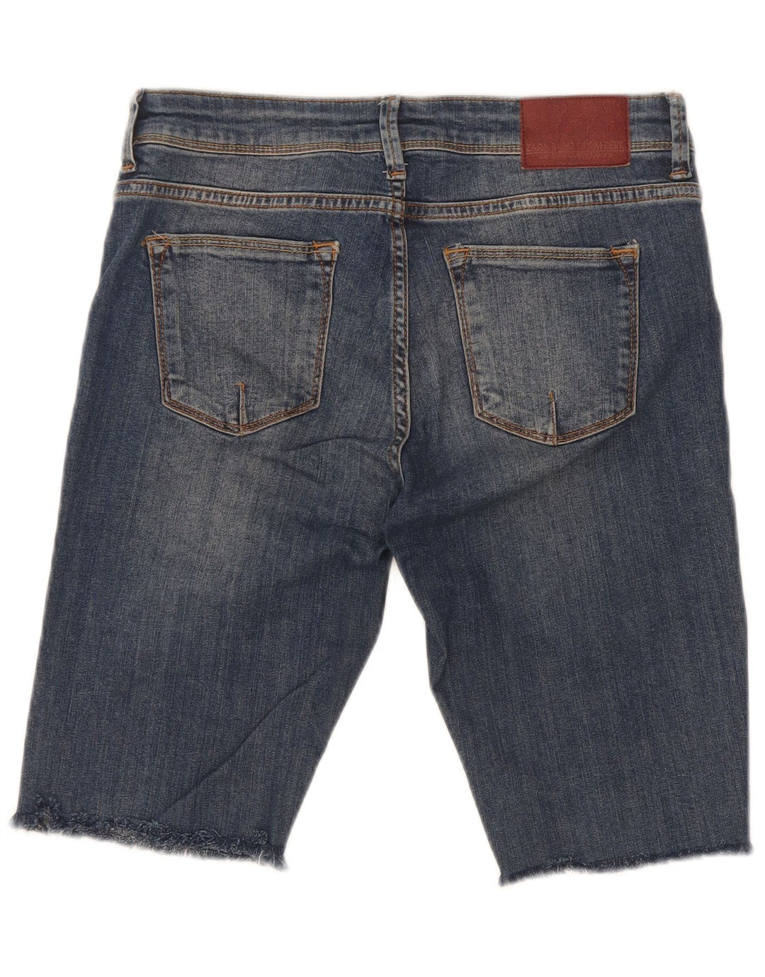 Zara Womens Distressed Denim Shorts EU 38 Small W28 Blue