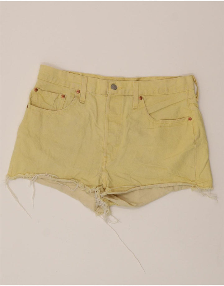 LEVI'S Womens 501 denimshorts W32 Stor gul bomuld