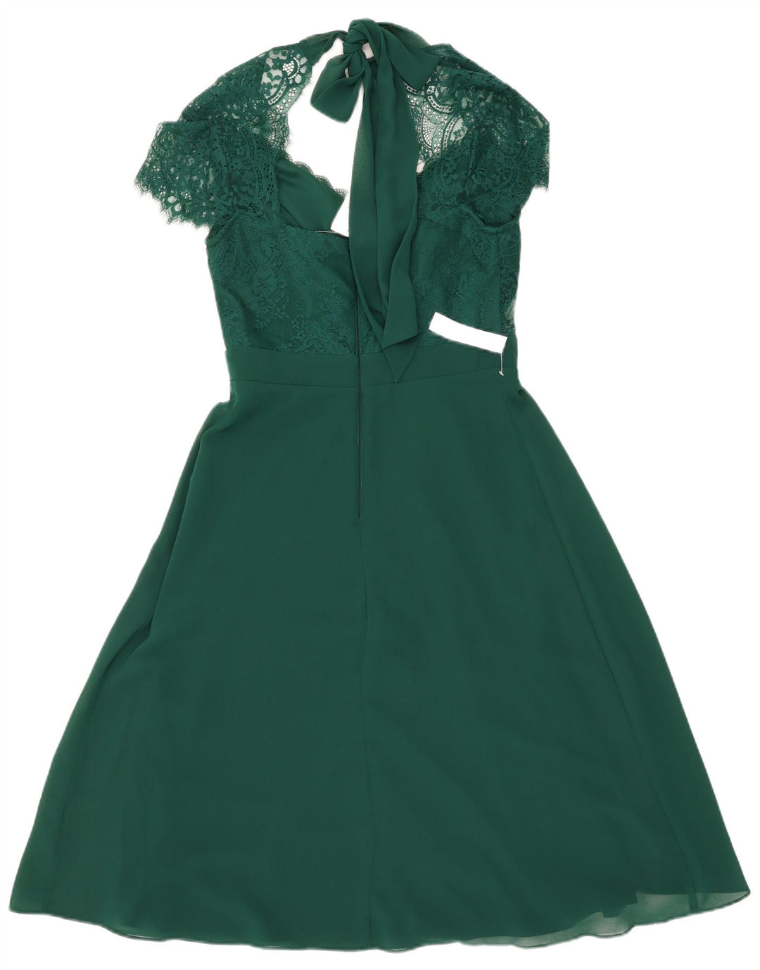 LIPSY Womens Lace A-Line Dress UK 10 Small Green Polyester