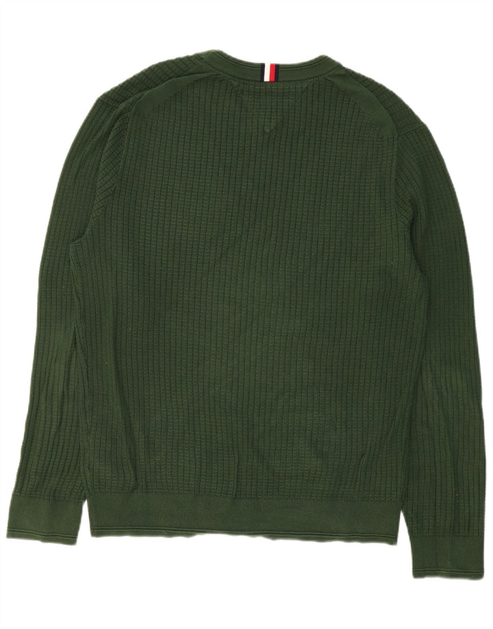 TOMMY HILFIGER Sweater med rund hals til mænd Stor grøn bomuld