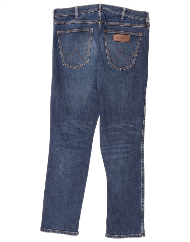 WRANGLER Herre Greensboro Straight Jeans W33 L32 Blå Bomuld
