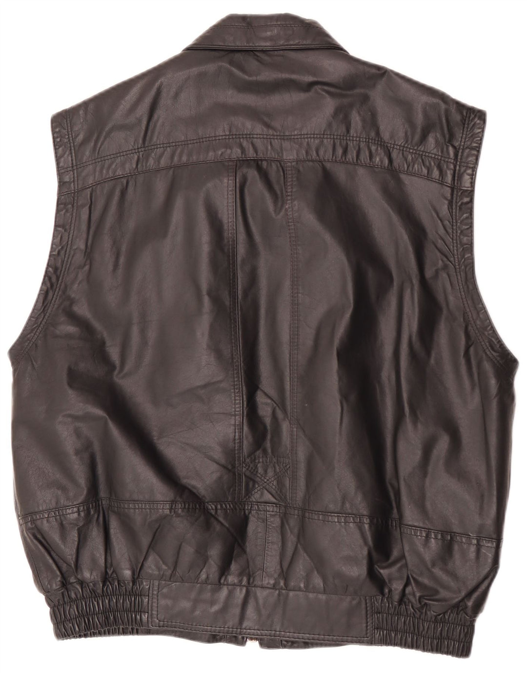 Rover & Lake Herre Læder Gilet IT 50 Large Sort