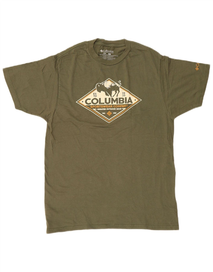 Columbia Herre grafisk T-shirt top mellemgrøn bomuld