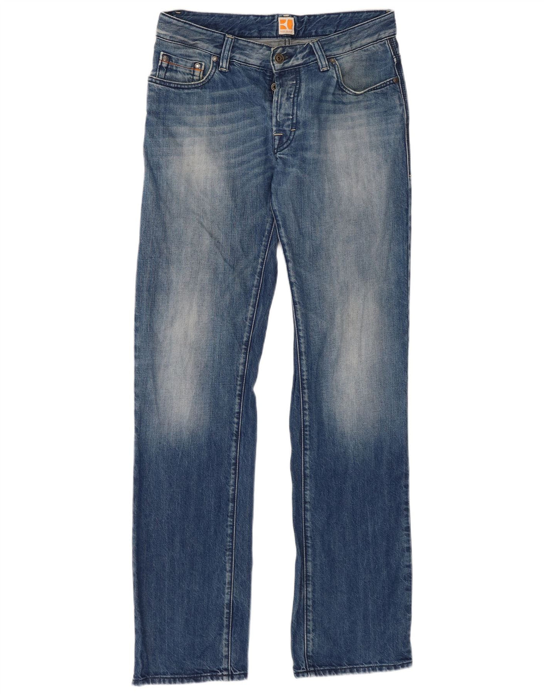 Hugo Boss Straight Jeans til mænd W31 L34 Blå Bomuld