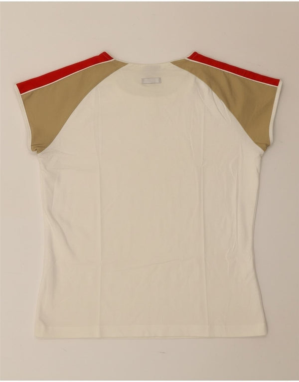 Nike T-shirt top til kvinder UK 16/18 XL Off White Colourblock