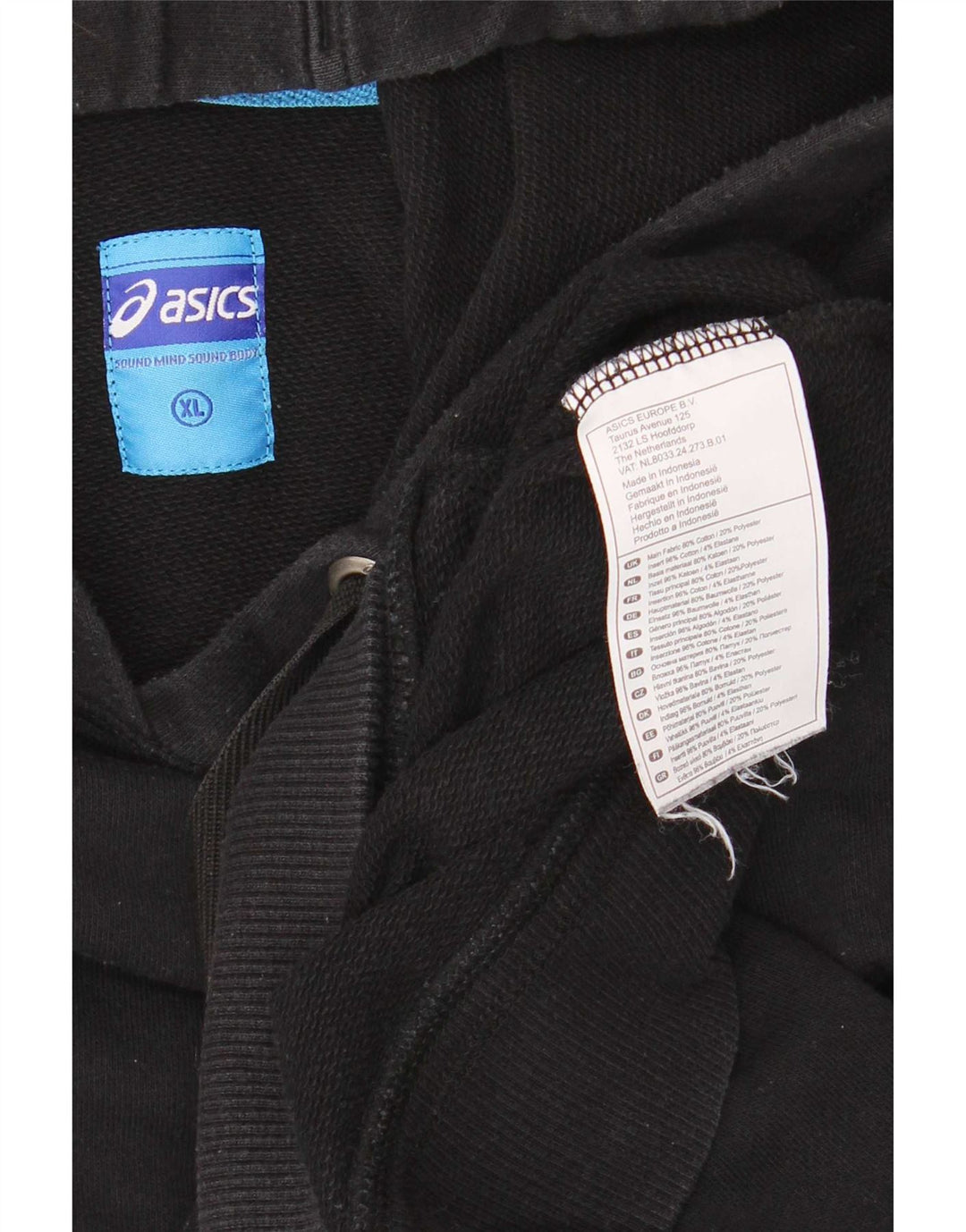 Asics Hættetrøje til mænd XL Sort bomuld