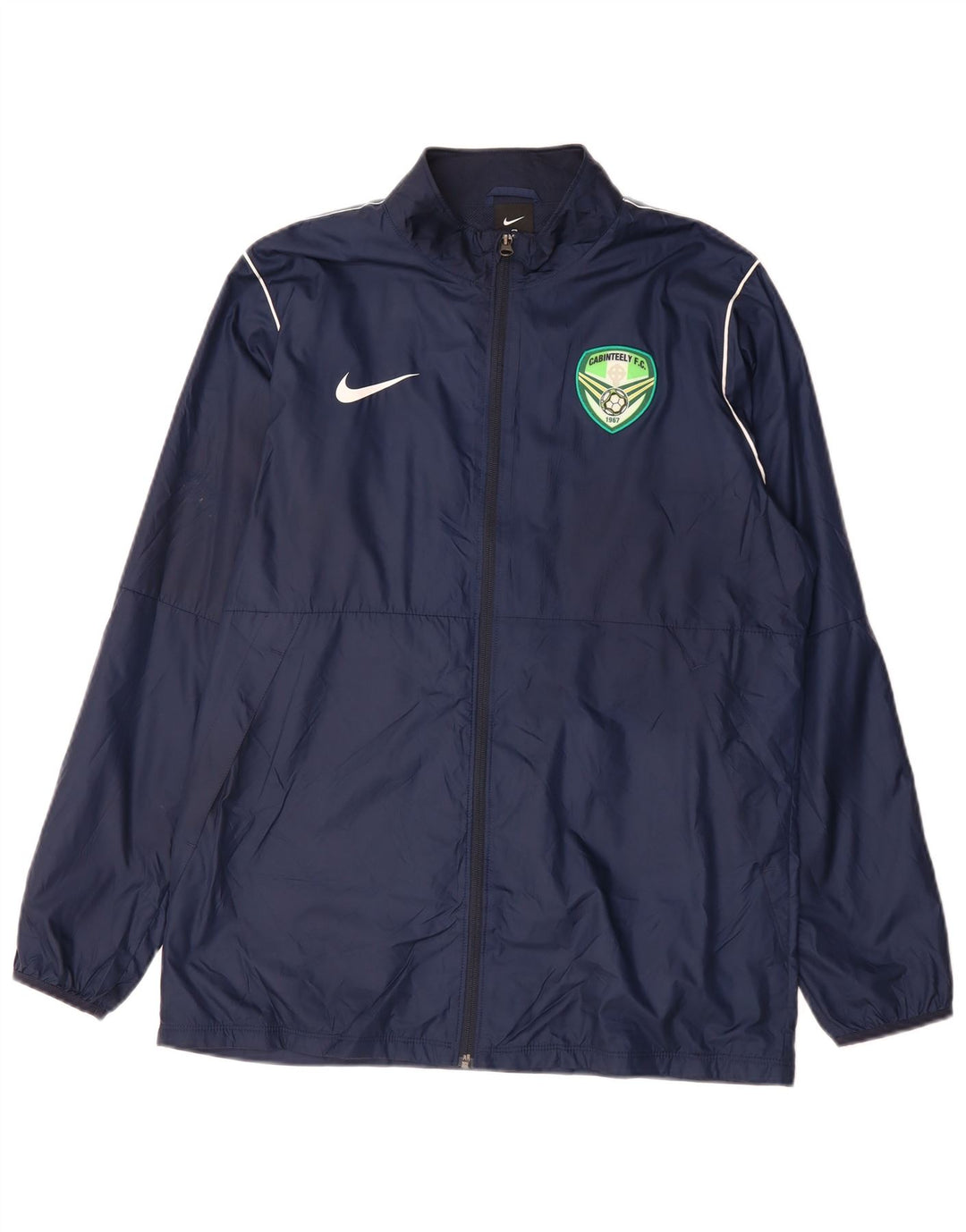 NIKE Grafisk regnjakke til mænd UK 40 Stor marineblå polyester