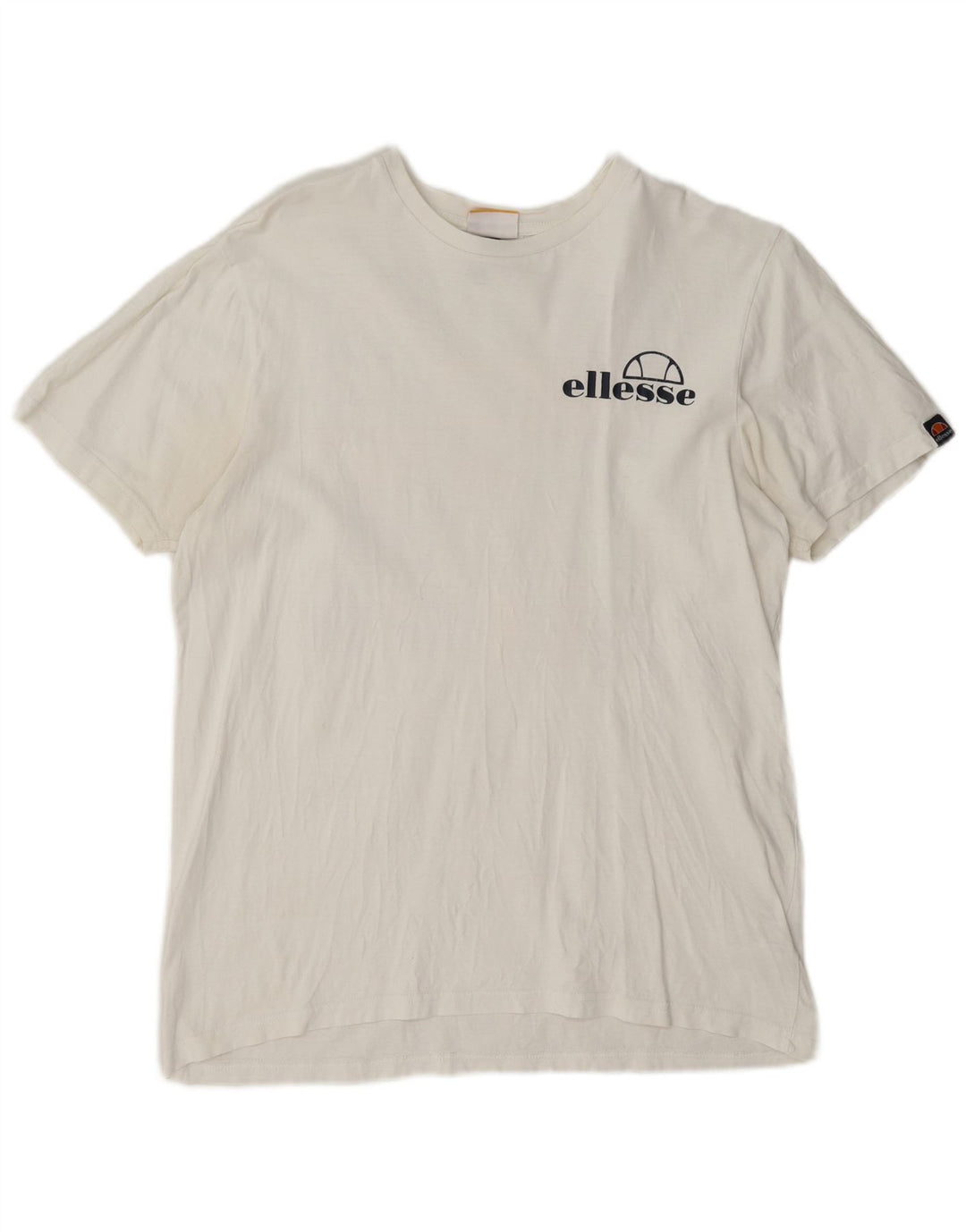 Ellesse Dame Grafisk T-Shirt Top UK 14 Medium Hvid Bomuld