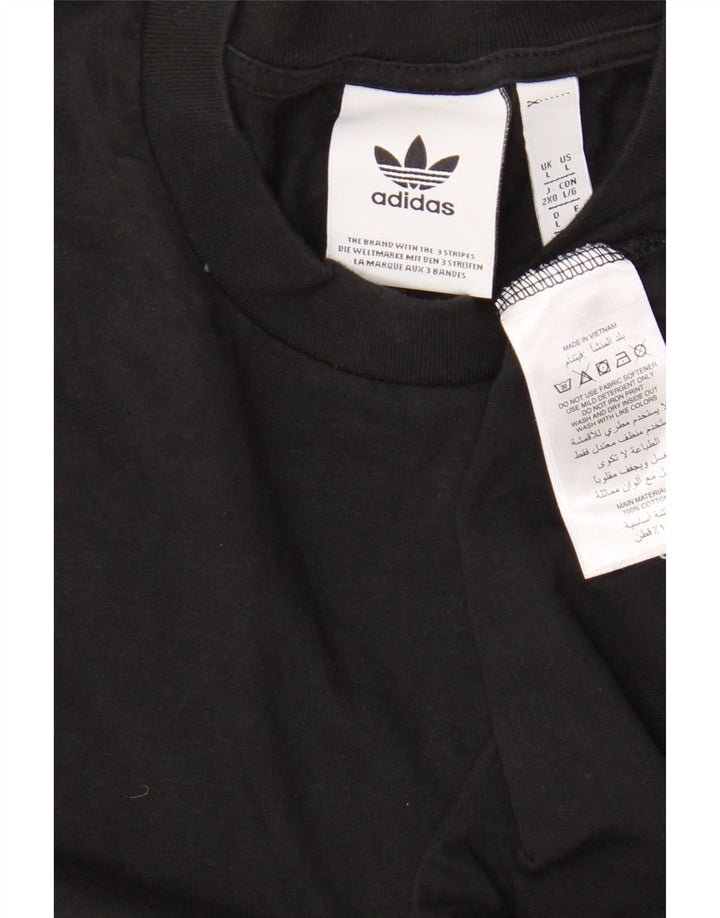 Adidas Grafisk T-shirt top til mænd, stor sort bomuld