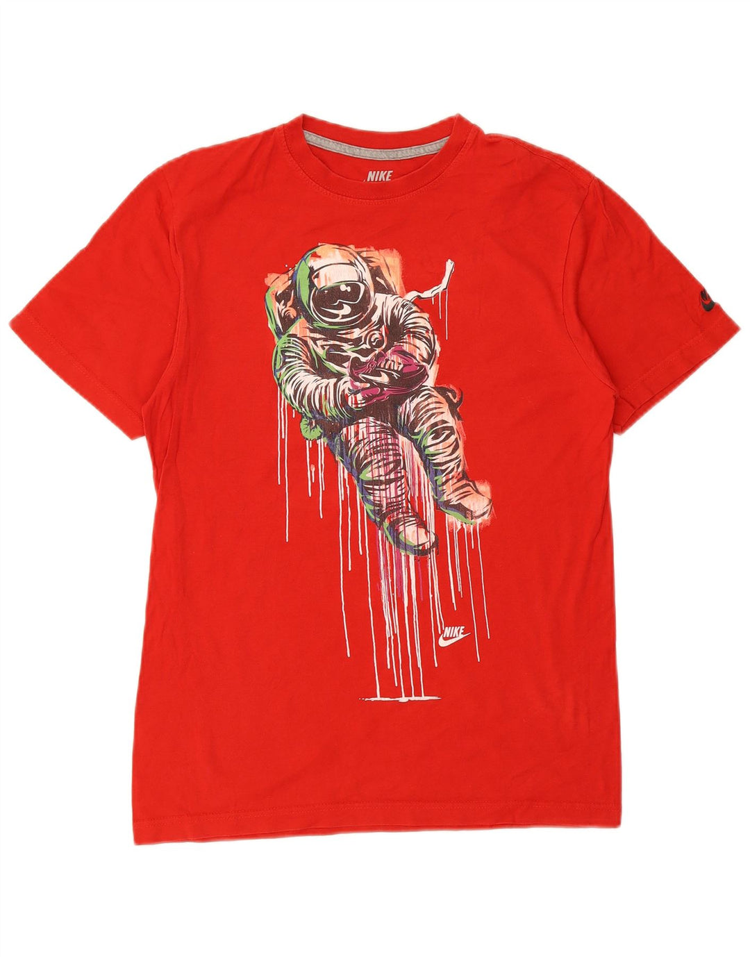 NIKE Mens Standard Fit Graphic T-Shirt Top Small Red Cotton