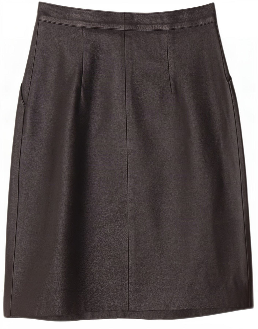 Maxime Dame Læder Nederdel IT 42 Medium W26 Sort