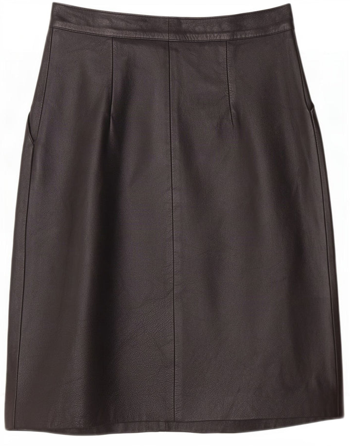 Maxime Dame Læder Nederdel IT 42 Medium W26 Sort