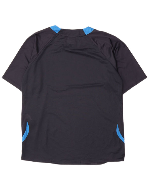 Nike Mens T-Shirt Top UK 42/44 Large Navy Blue Colourblock Polyester