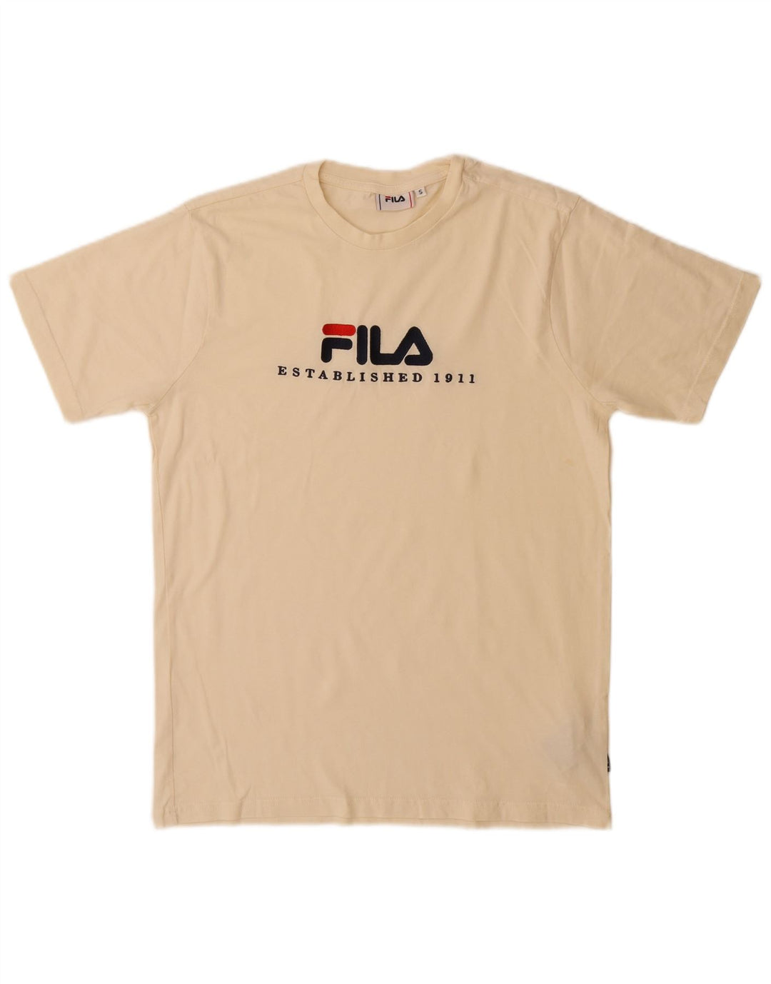 Fila Herre Grafisk T-Shirt Top Lille Beige Bomuld