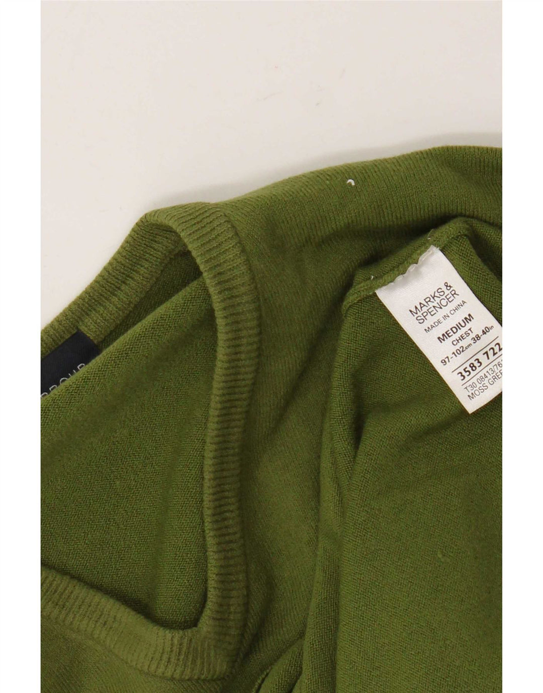 Marks & Spencer Herre Blue Harbor V-hals sweater mellemgrøn