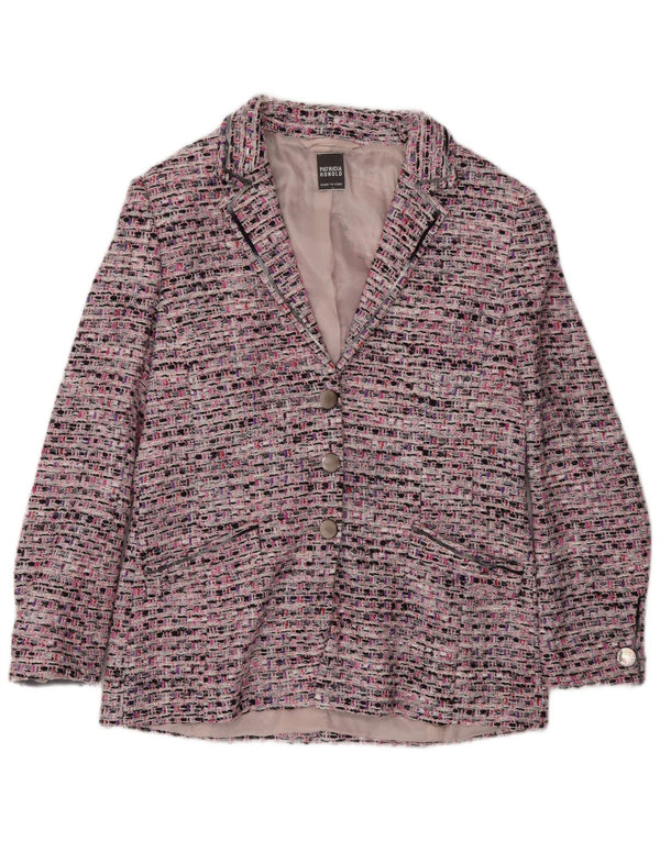 Vintage dame 3-knaps blazerjakke UK 14 Medium Pink Flecked