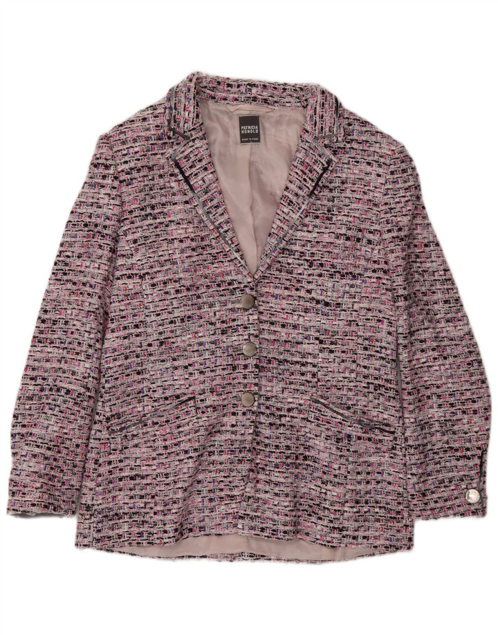 Vintage dame 3-knaps blazerjakke UK 14 Medium Pink Flecked