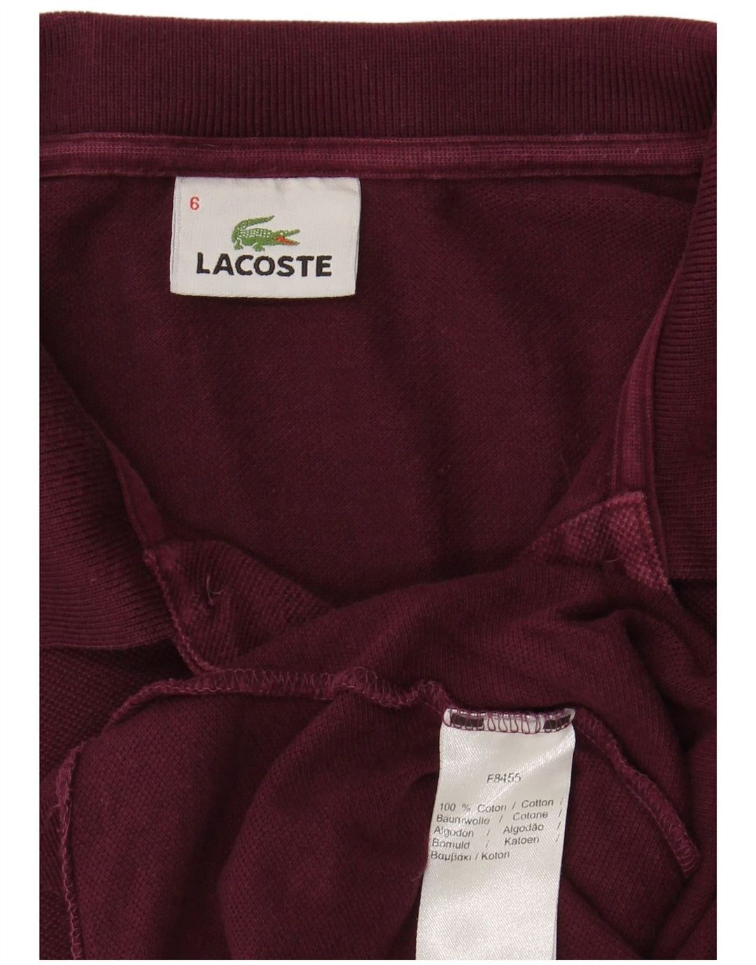 LACOSTE Poloshirt til mænd Størrelse 6 XL Rødbrun bomuld
