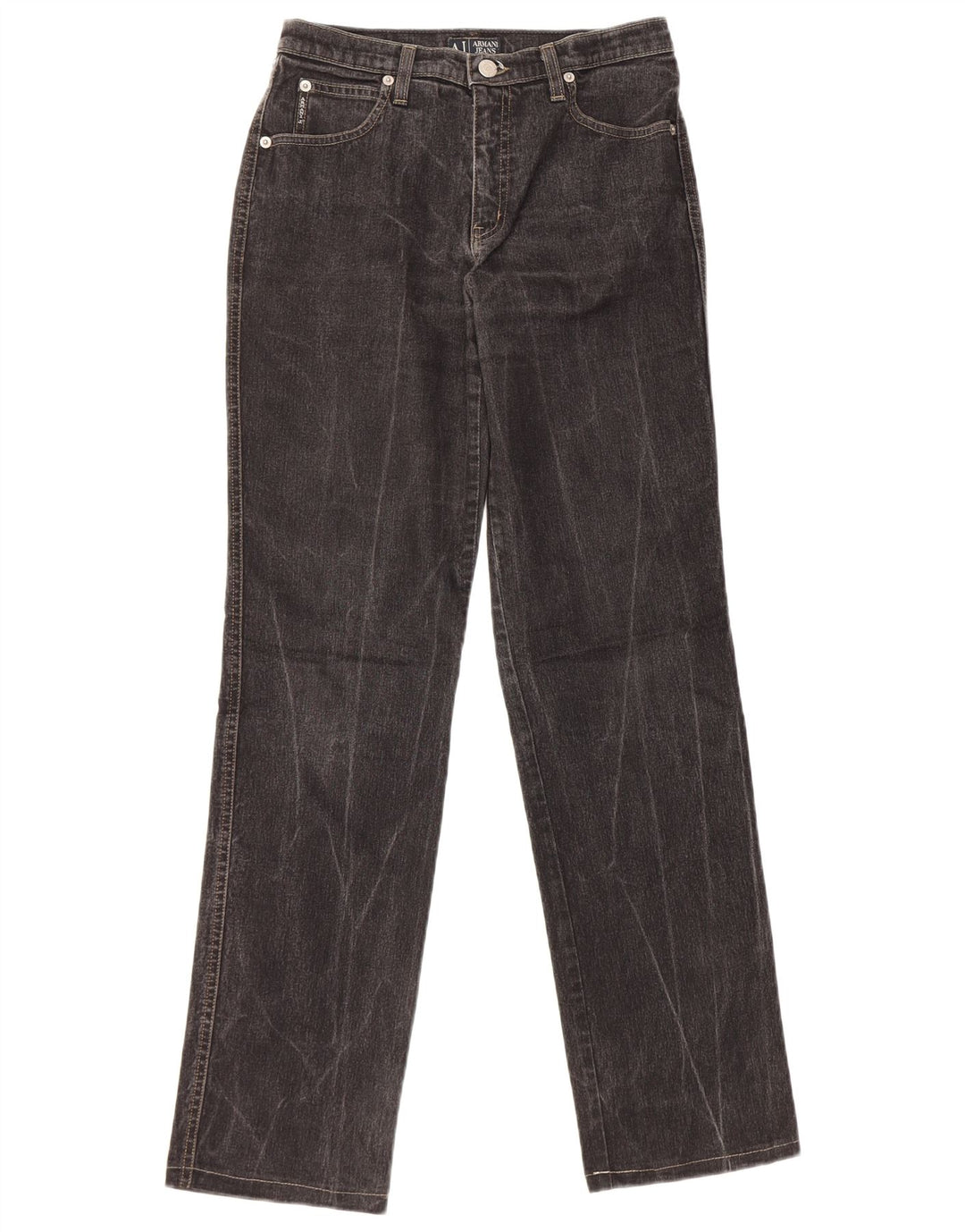 Armani Dame Straight Jeans W28 L30 Sort Bomuld