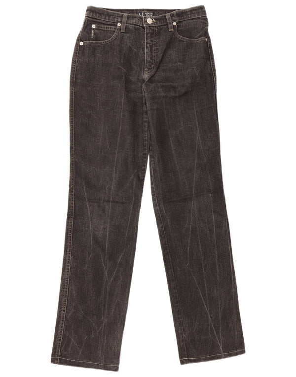 Armani Dame Straight Jeans W28 L30 Sort Bomuld