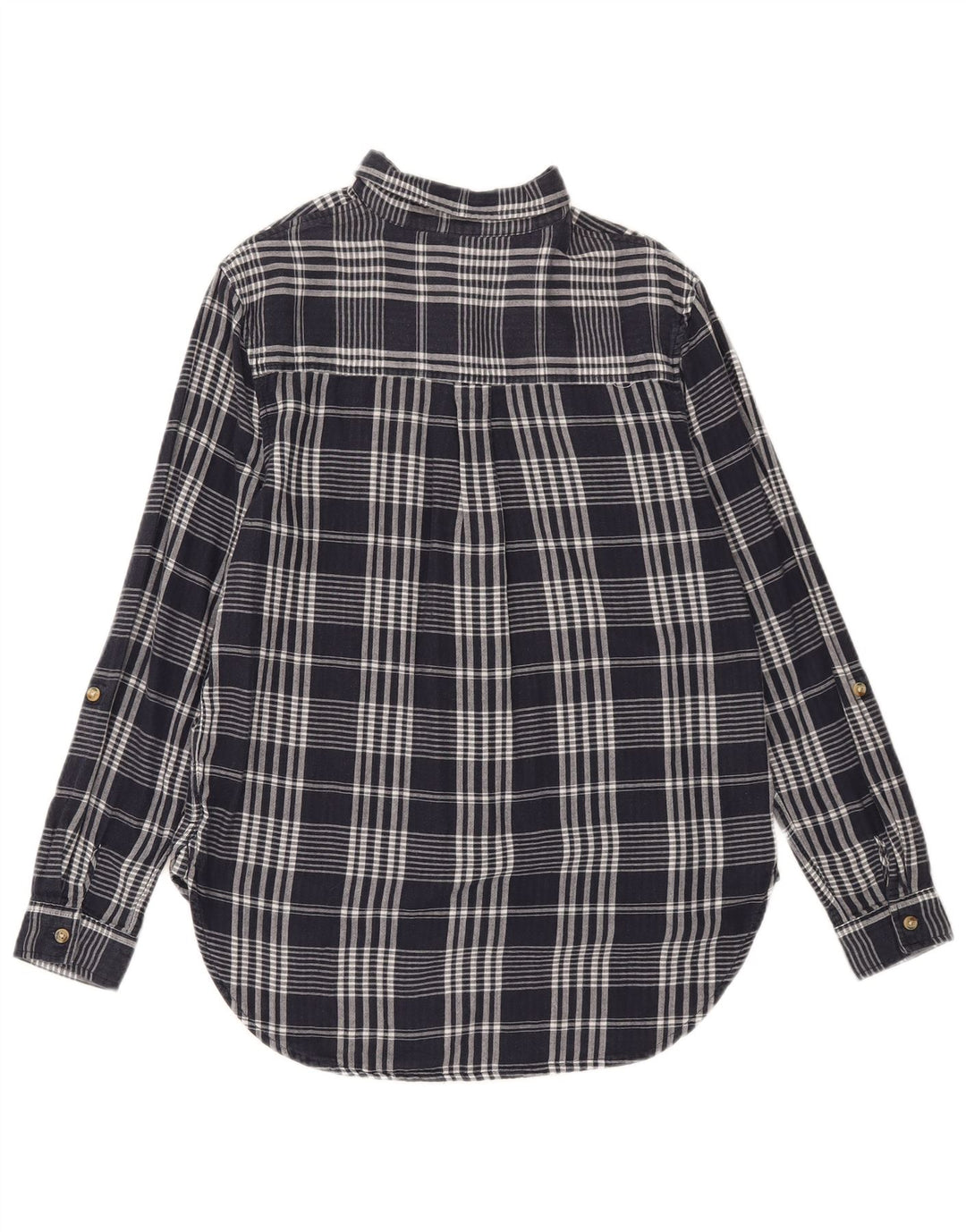 Marks & Spencer Dame Oversized Shirt UK 8 Small Navy Blue Ternet Bomuld
