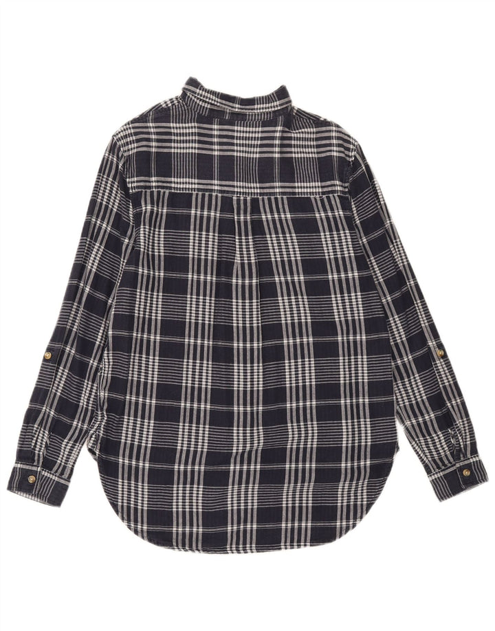 Marks & Spencer Dame Oversized Shirt UK 8 Small Navy Blue Ternet Bomuld