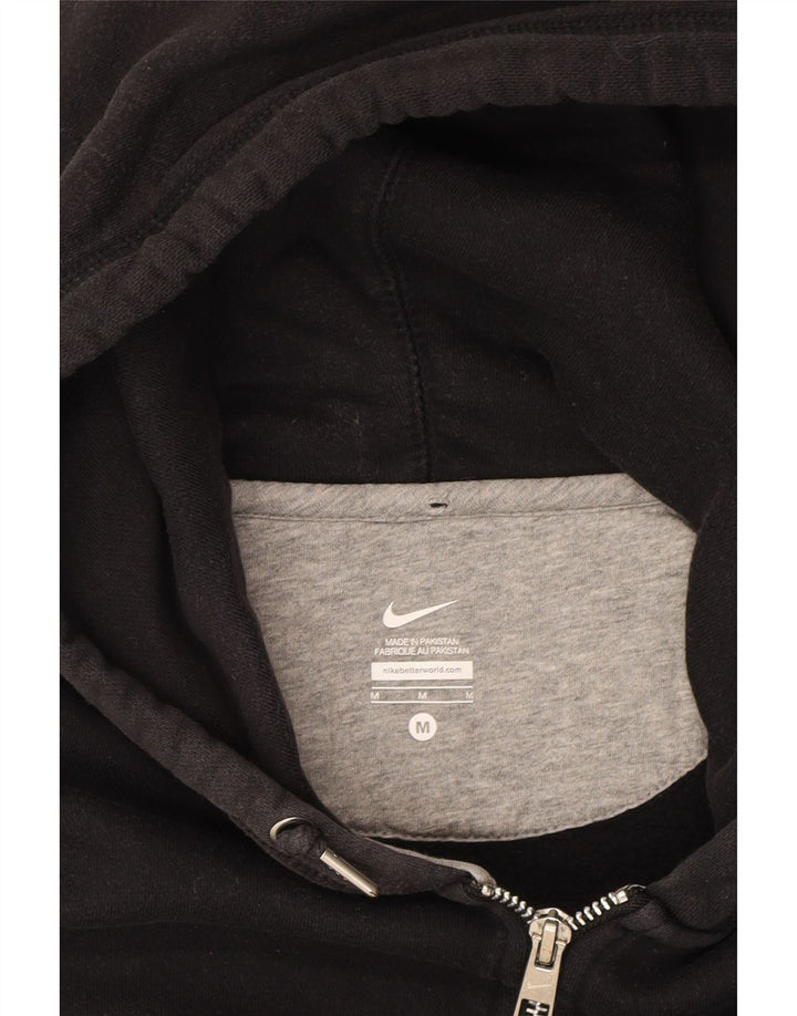 NIKE Womens Zip Hoodie Sweater UK 14 Medium Black Cotton Vintage Nike and Second-Hand Nike from Messina Hembry 