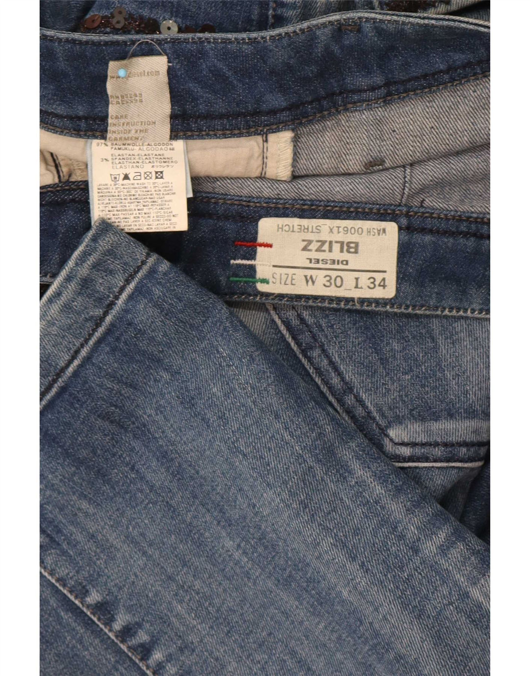 Diesel Blizz Slim Jeans til kvinder W30 L34 blå bomuld