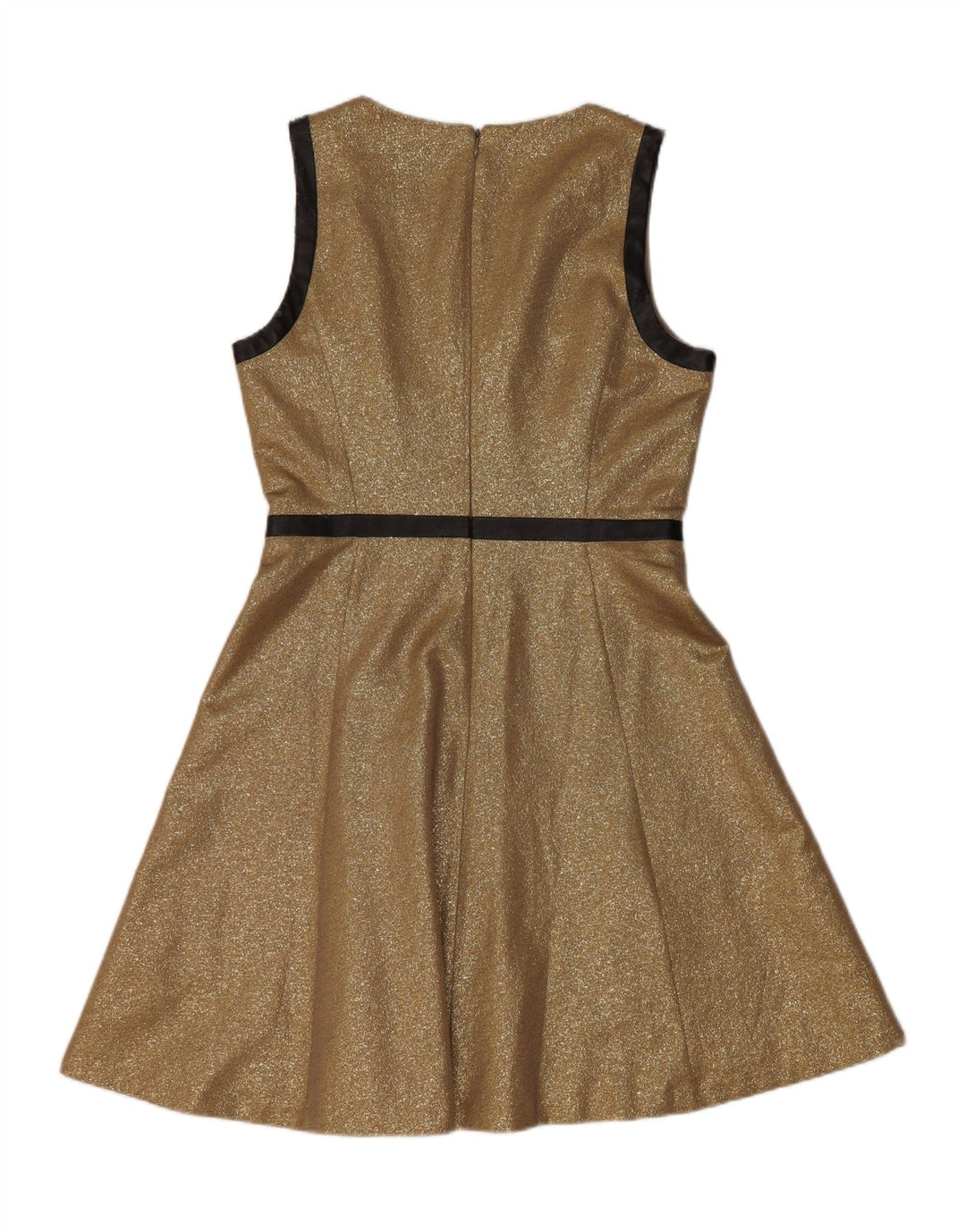 Dkny Dame Ærmeløs A-Line Kjole US 6 Medium Gold Flecked Viscose