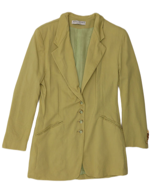 Vintage dame 4-knaps blazerjakke IT 44 Medium Khaki Viscose