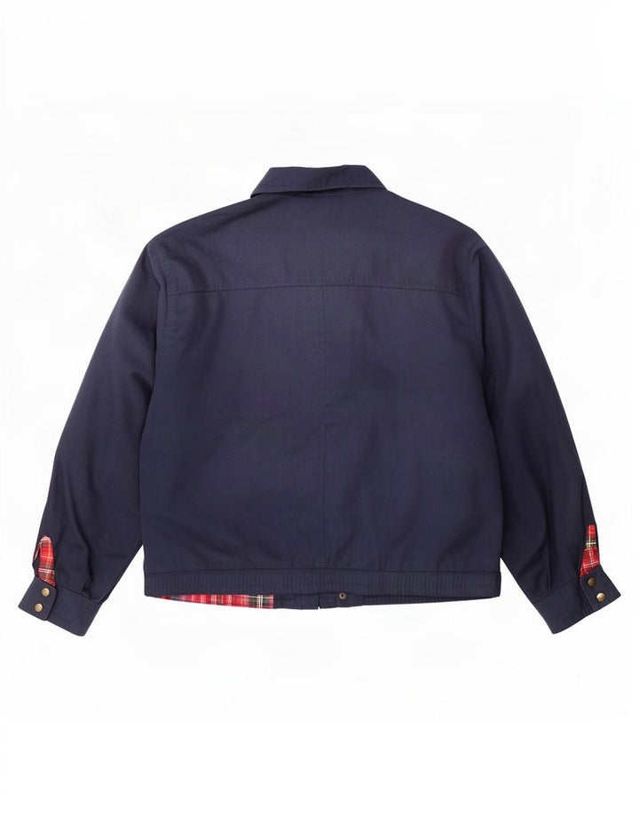 Vintage Bomberjakke til mænd UK 40 Large Navy Blue Polyester