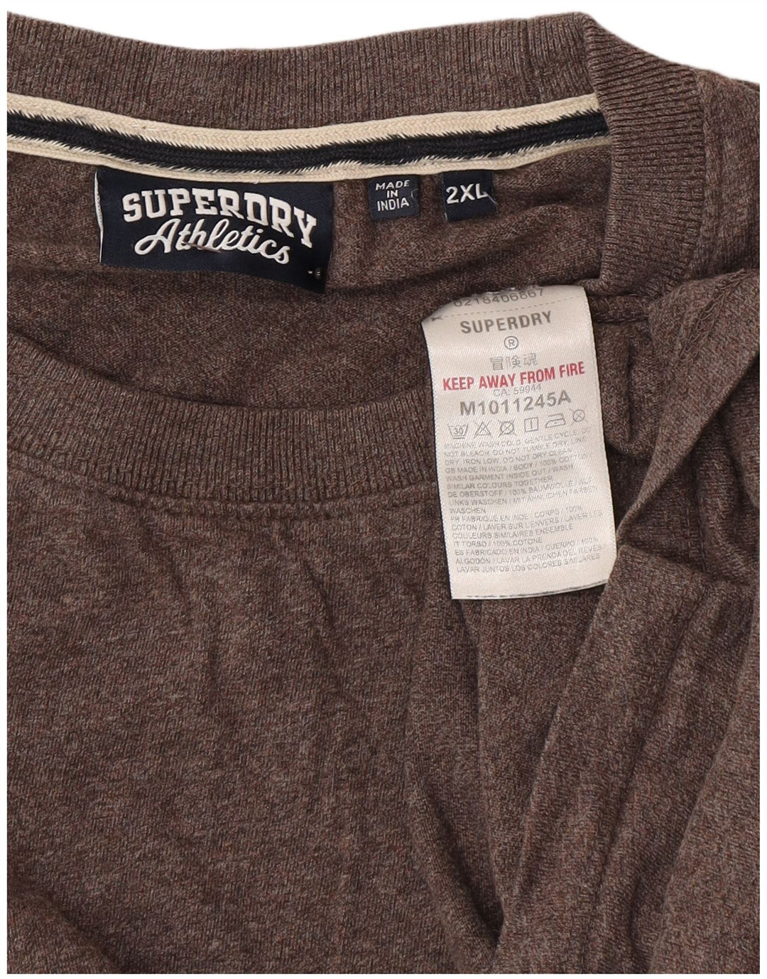 Superdry T-shirt top til mænd 2XL brun bomuld