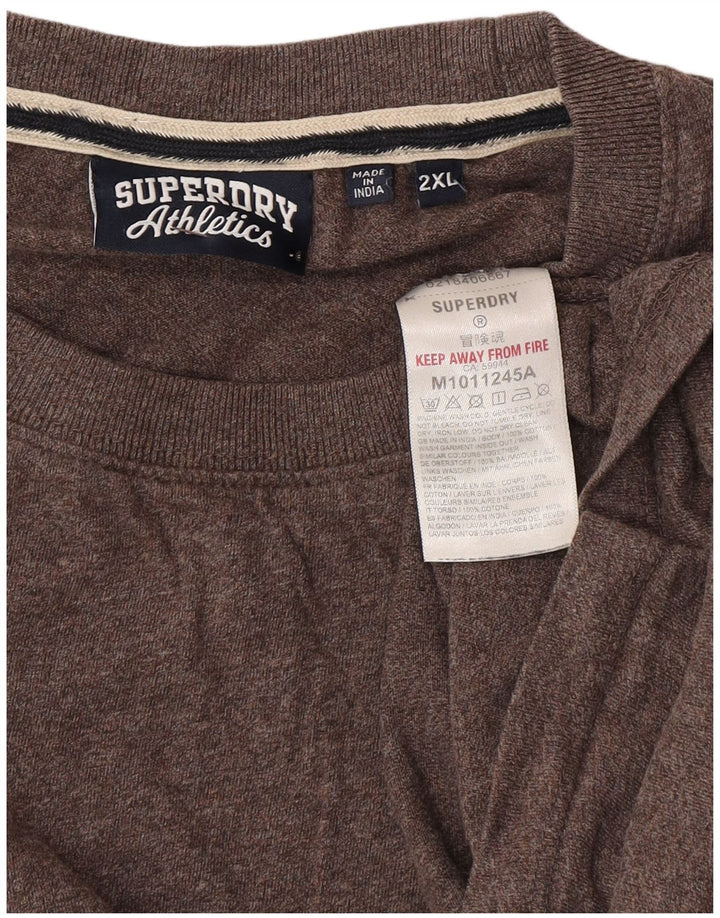 Superdry T-shirt top til mænd 2XL brun bomuld