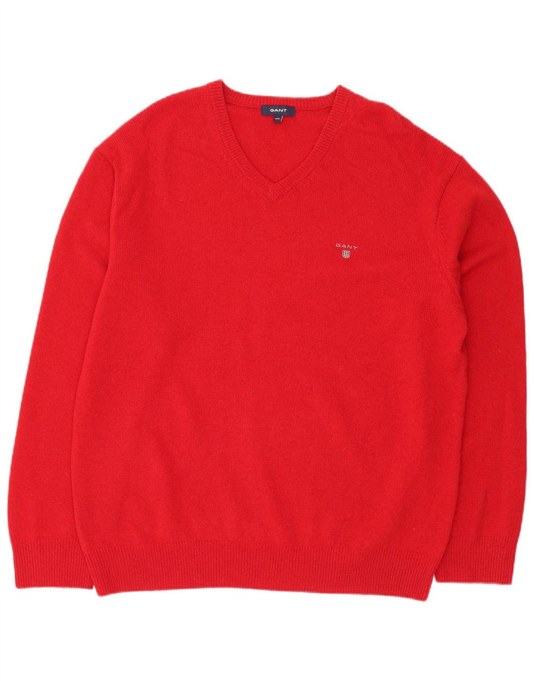 GANT Herre V-hals sweater 2XL Rød lammeuld