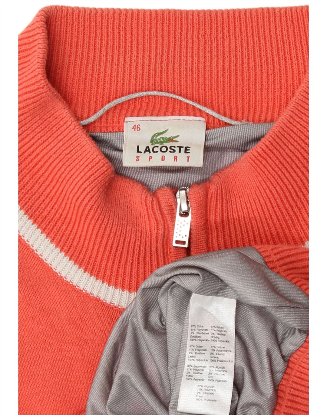 Lacoste træningsdragt topjakke til kvinder størrelse 46 XL Orange bomuld