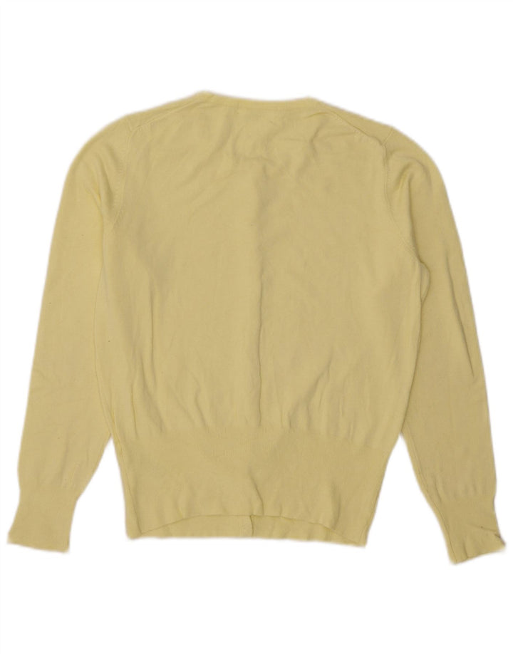 Marks & Spencer Dame Cardigan Sweater UK 12 Medium Yellow Viscose