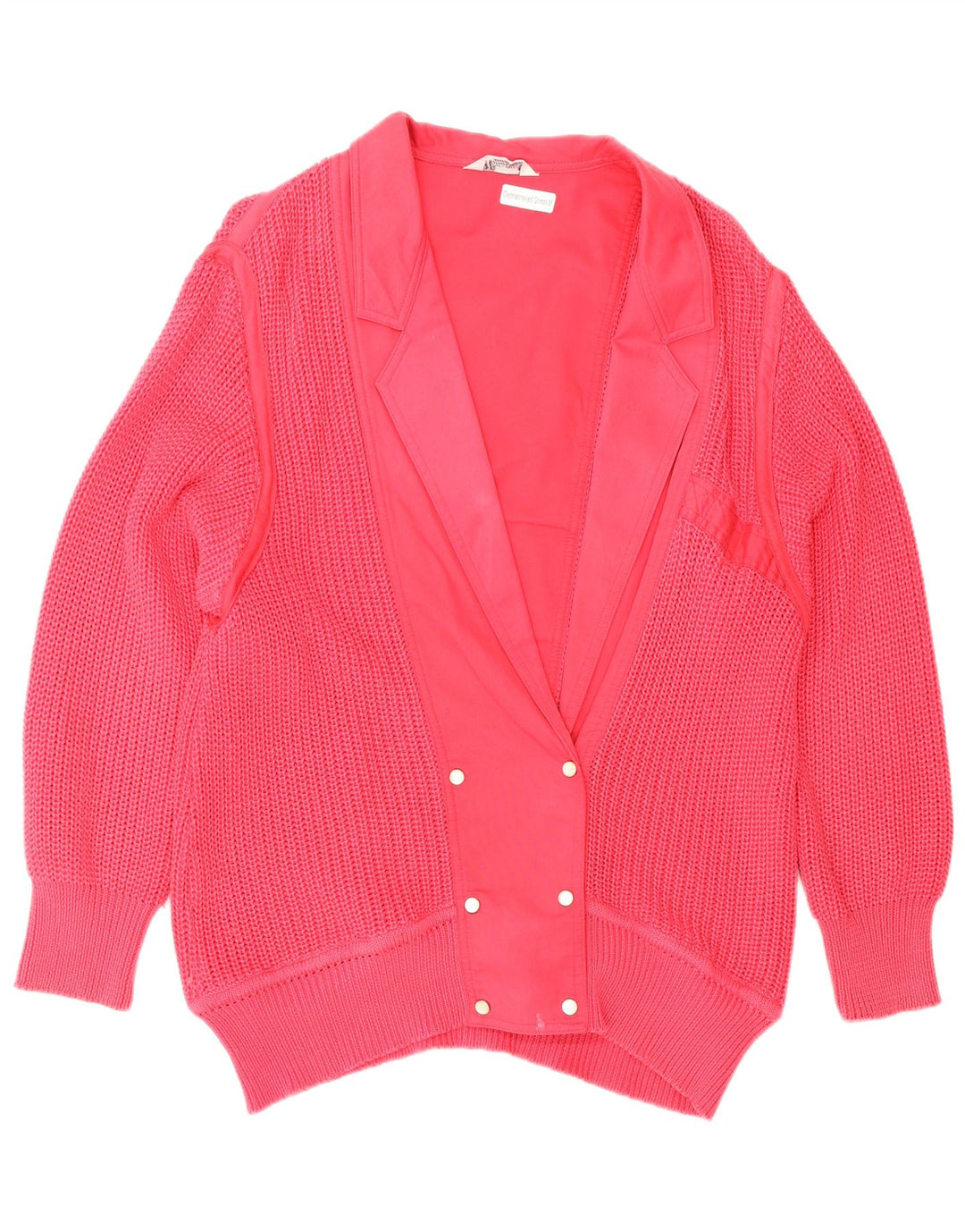 Vintage dobbeltradet cardigan sweater til kvinder IT 42 Medium Pink