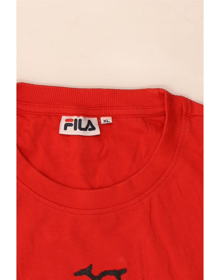 Fila Herre Grafisk T-Shirt Top XL Rød