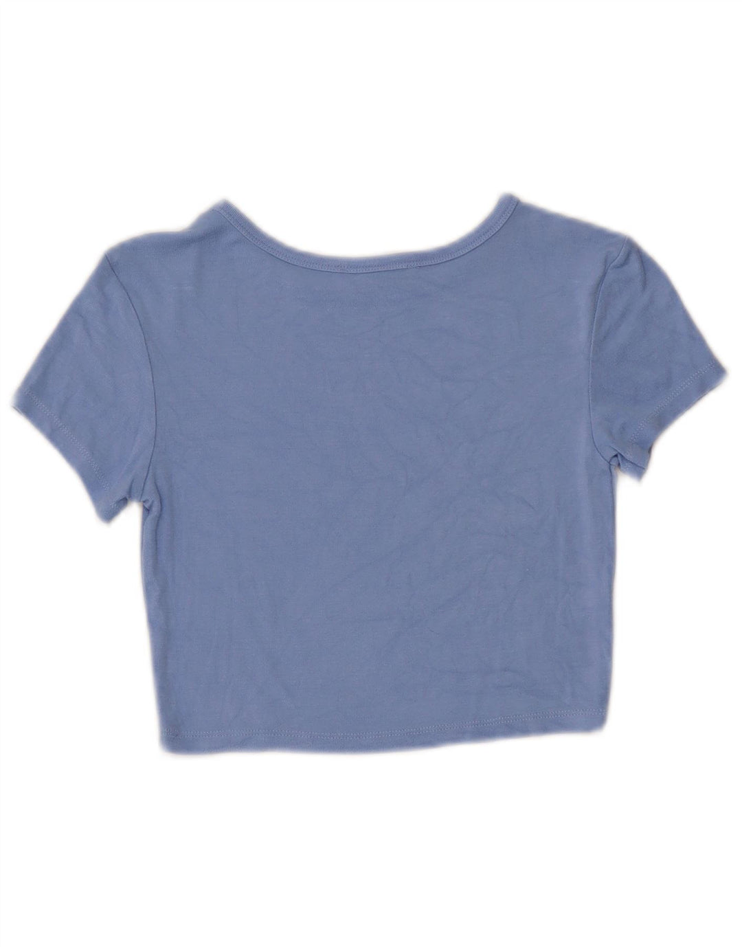 Zara Womens Crop T-Shirt Top UK 12 Medium Blue