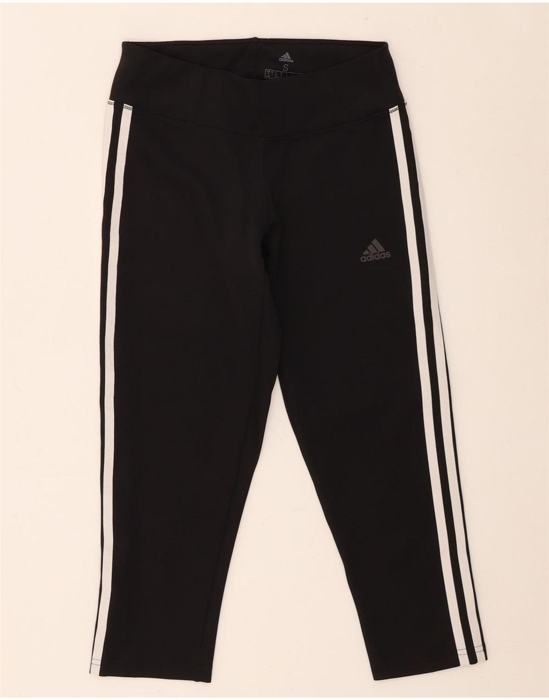 Adidas Womens Climalite Capri Leggings UK 8/10 Small  Black Polyester