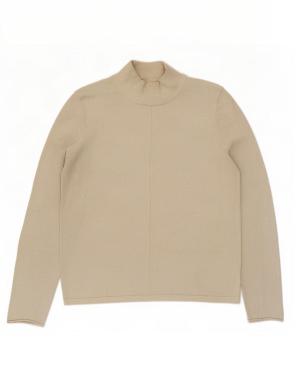 Whistle Dame Turtle Neck Jumper Sweater UK 12 Medium Beige