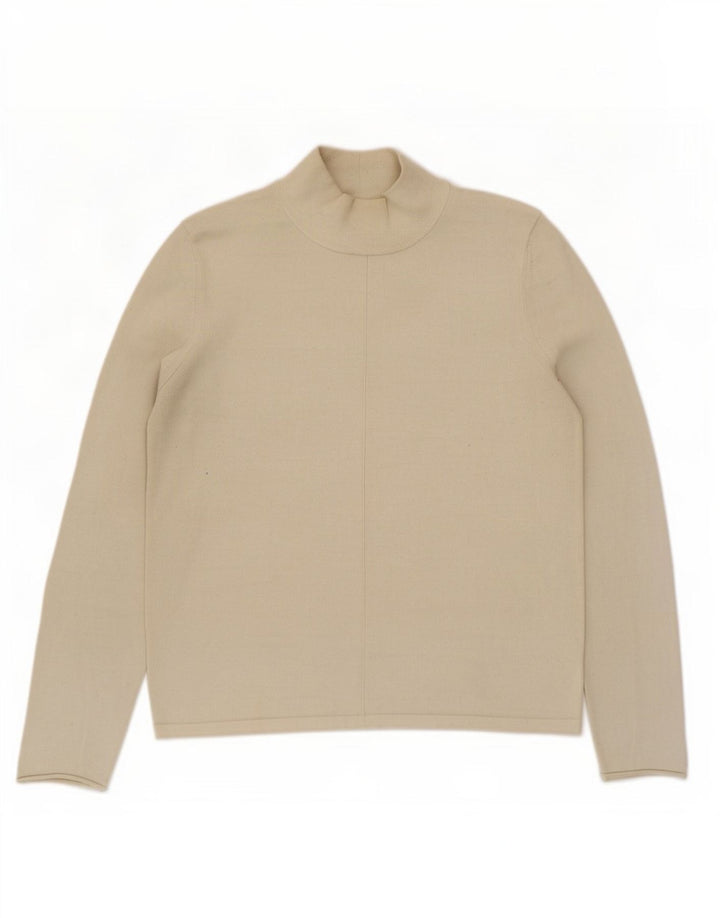Whistle Dame Turtle Neck Jumper Sweater UK 12 Medium Beige