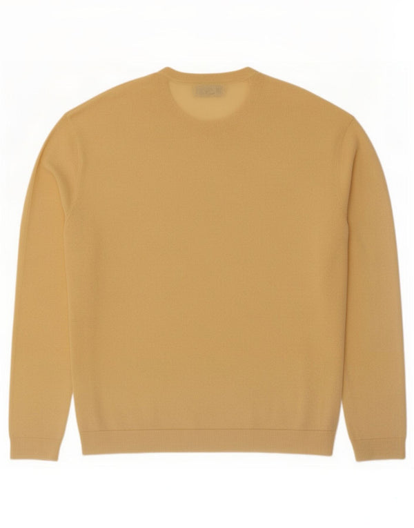 Zara Herre sweater med rund hals XL gul bomuld