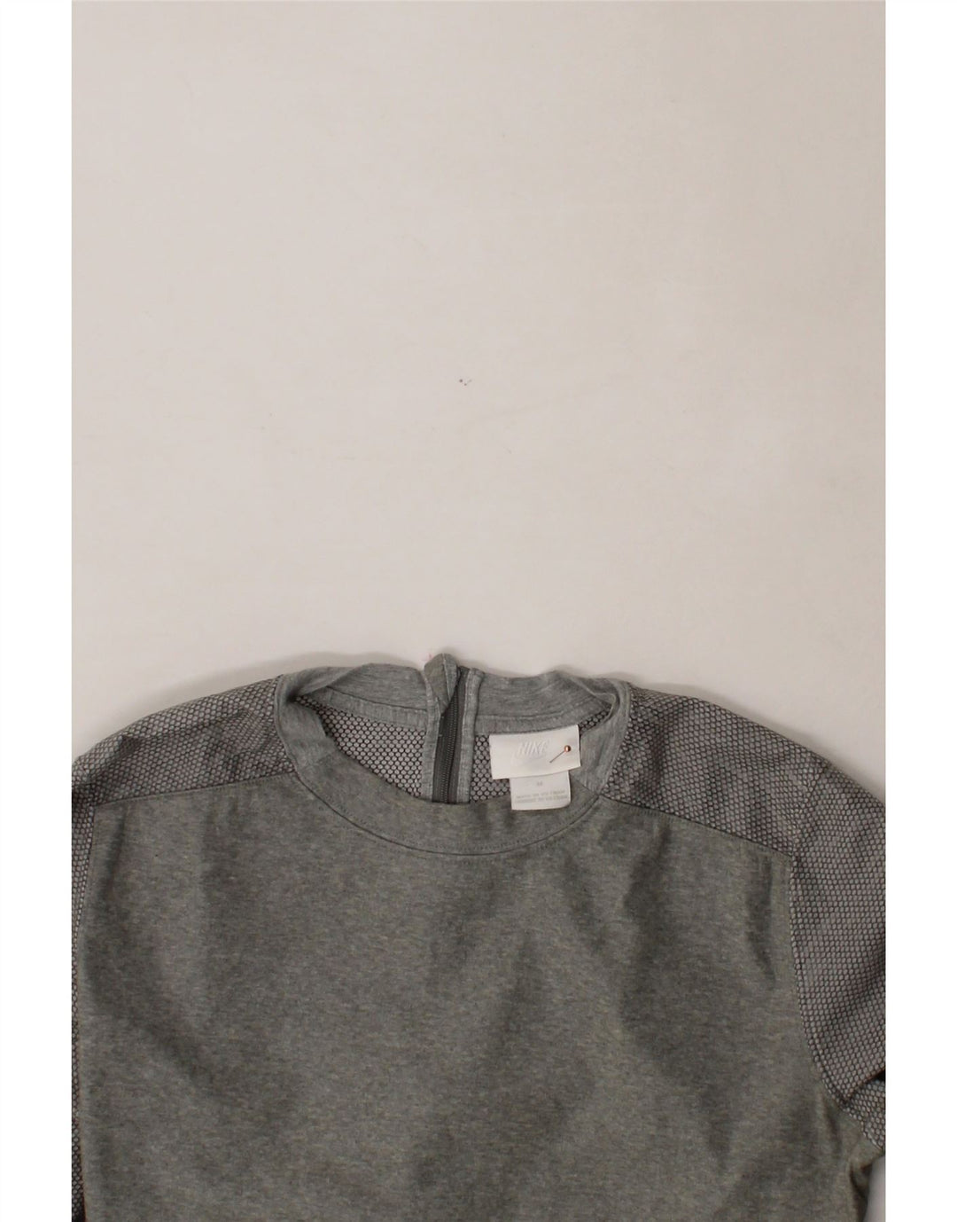 NIKE Womens Sweatshirt Jumper UK 14 Medium Grey Spotted Polyester Vintage Nike and Second-Hand Nike from Messina Hembry 