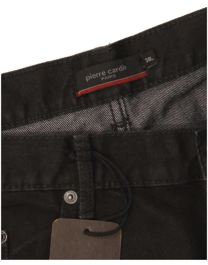 PIERRE CARDIN Herre Paris Straight Jeans W38 L34 Sort Bomuld