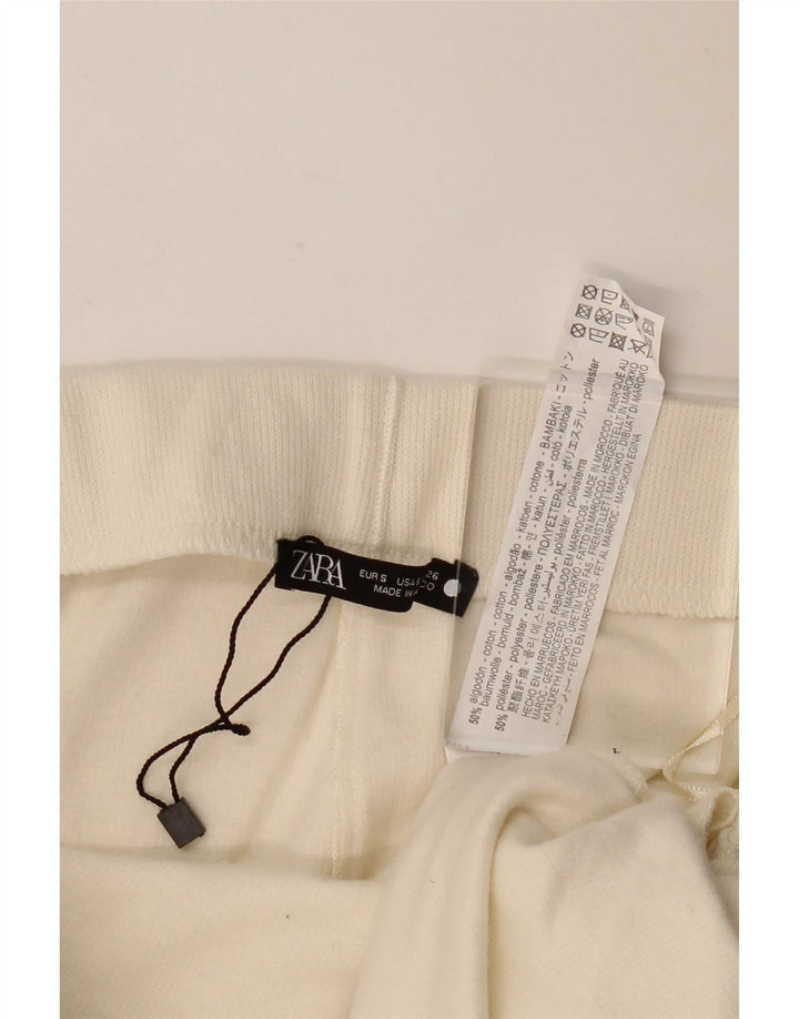 Zara Midi-nederdel til kvinder, lille W26 Off White Bomuld