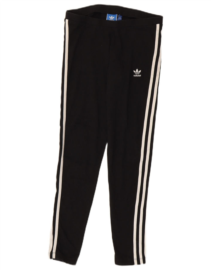 Adidas Dame Leggings UK 14 Medium Sort Bomuld