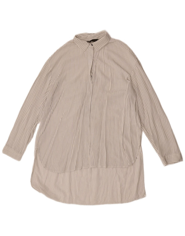 Zara Dame Se Through Pullover Shirt UK 16 Large Off White Stribet