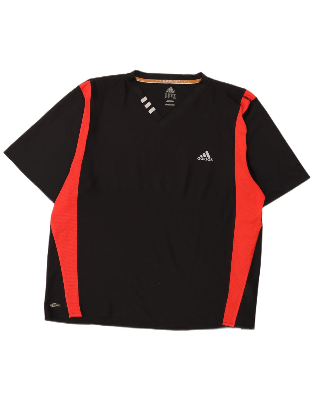 ADIDAS Herre Climacool T-Shirt Top 2XL Sort Colourblock Polyester