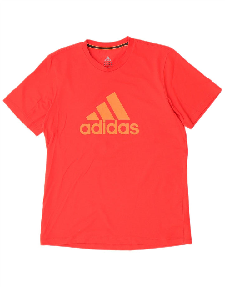 Adidas Herre T-Shirt Top Medium Rød Bomuld